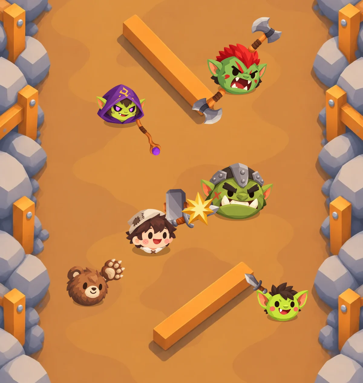 The Peasant and Berry against orcs in Goblin Hollow